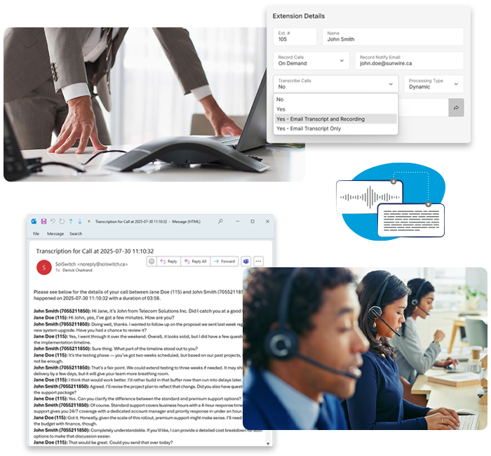 SolSwitch AI call transcription